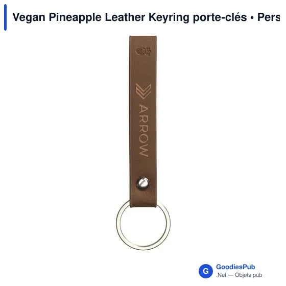 Vegan Pineapple Leather Keyring porte-clés - Image 3