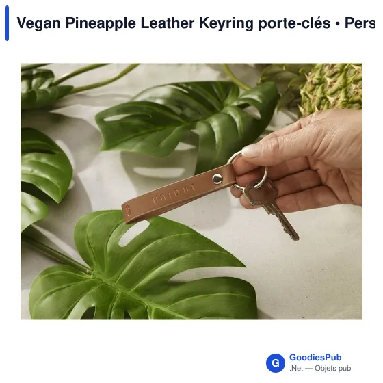 Vegan Pineapple Leather Keyring porte-clés - Image 8