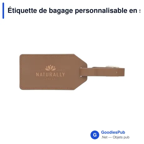 Étiquette de bagage personnalisable en simili cuir ananas avec logo