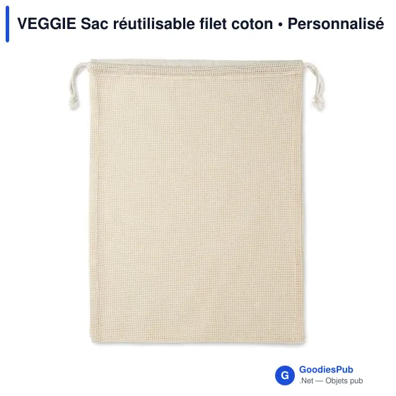 VEGGIE Sac réutilisable filet coton - Image 1