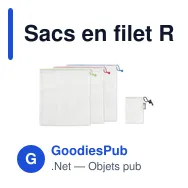 Sacs en filet RPET personnalisables pour objets publicitairesavec logo - Miniature 1