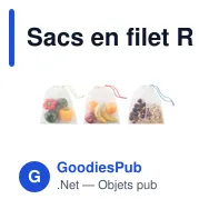 Sacs en filet RPET personnalisables pour objets publicitairesavec logo - Miniature 2