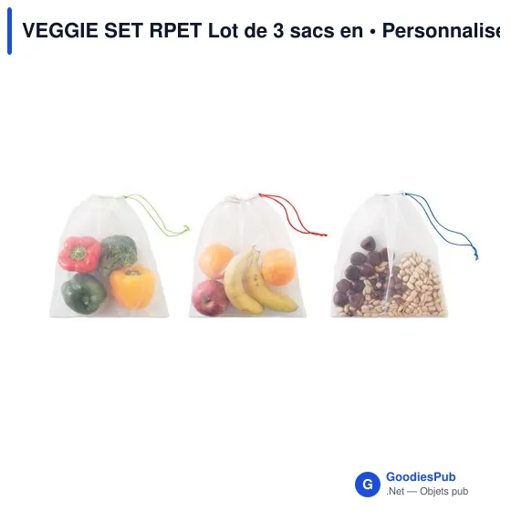 Sacs en filet RPET personnalisables pour objets publicitairesavec logo - Image 2