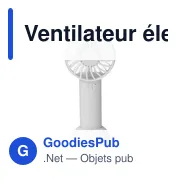 Ventilateur électrique portatif rechargeable en ABS Oren - Miniature 1