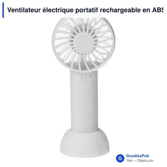 Ventilateur électrique portatif rechargeable en ABS Oren - Image 1