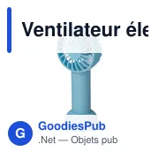 Ventilateur électrique portatif rechargeable en ABS Oren - Miniature 2