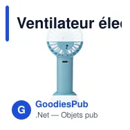 Ventilateur électrique portatif rechargeable en ABS Oren - Miniature 11