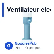 Ventilateur électrique portatif rechargeable en ABS Oren - Miniature 12