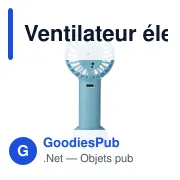 Ventilateur électrique portatif rechargeable en ABS Oren - Miniature 3