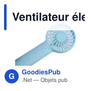 Ventilateur électrique portatif rechargeable en ABS Oren - Miniature 6