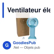Ventilateur électrique portatif rechargeable en ABS Oren - Miniature 8
