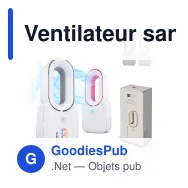 Ventilateur sans pales personnalisable avec éclairage LED, logo - InSideOut Brislux - Miniature 1