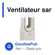 Ventilateur sans pales personnalisable avec éclairage LED, logo - InSideOut Brislux - Miniature 2