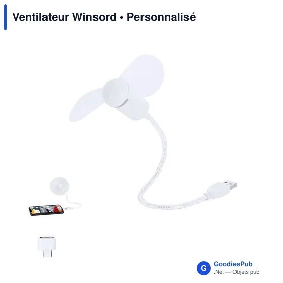 Ventilateur personnalisable Winsord avec logo - Accessoire pratique - Image 2