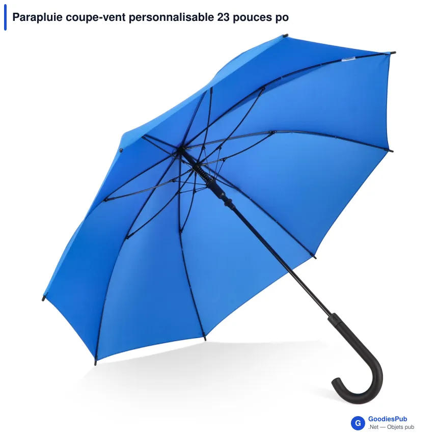 Parapluie coupe-vent personnalisable 23 pouces poignée crochet avec logo - Verdure - Image 5
