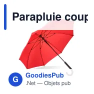 Parapluie coupe-vent personnalisable 23 pouces poignée crochet avec logo - Verdure - Miniature 6