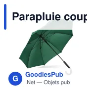 Parapluie coupe-vent personnalisable 23 pouces poignée crochet avec logo - Verdure - Miniature 7