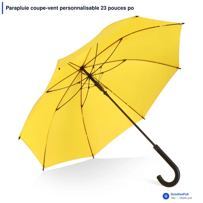 Parapluie coupe-vent personnalisable 23 pouces poignée crochet avec logo - Verdure - Image 8