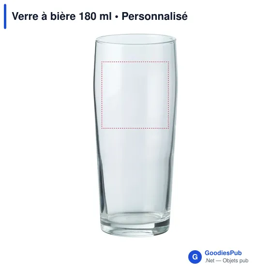 Verre à bière personnalisable avec logo - 180 ml - Image 2