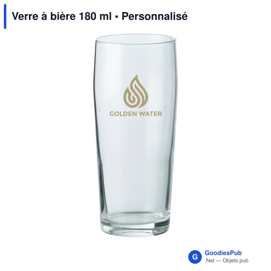 Verre à bière personnalisable avec logo - 180 ml - Image 3