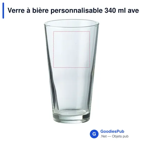 Verre à bière personnalisable 340 ml avec logo - OROX1Z