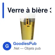 Verre à bière personnalisable 340 ml avec logo - OROX1Z - Miniature 3