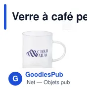 Verre à café personnalisable avec anse 180 ml avec logo - Vardez - Miniature 1