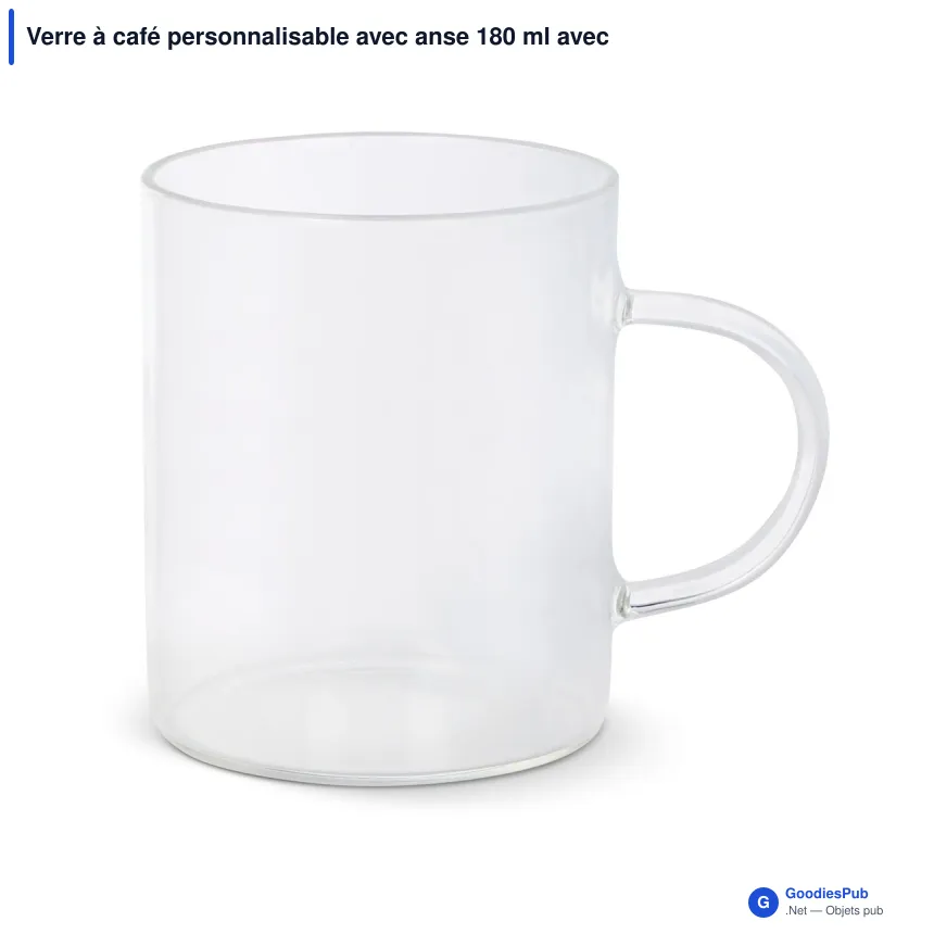 Verre à café personnalisable avec anse 180 ml avec logo - Vardez - Image 2
