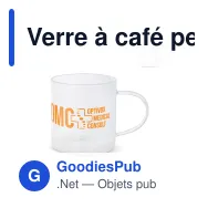 Verre à café personnalisable avec anse 300 ml avec logo - Vardez - Miniature 1