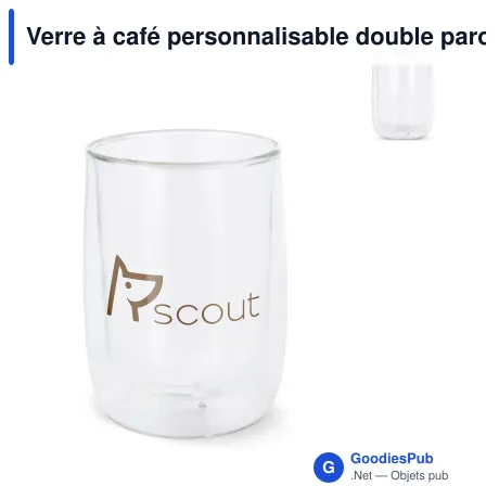 Verre à café personnalisable double paroi 320 ml avec logo - Marian
