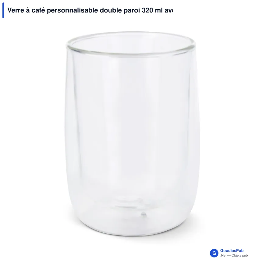 Verre à café personnalisable double paroi 320 ml avec logo - Marian - Image 2