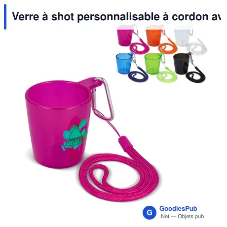 Verre à shot personnalisable à cordon avec logo - Festival