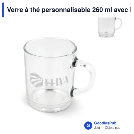 Verre à thé personnalisable 260 ml avec logo - Prague