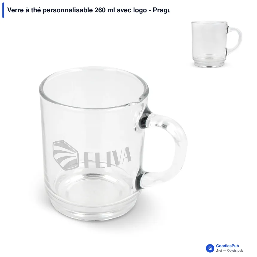Verre à thé personnalisable 260 ml avec logo - Prague - Image 1