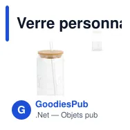 Verre personnalisable en borosilicate 450 ml avec logo - Couvercle bambou - Miniature 1