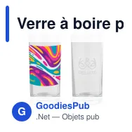 Verre à boire personnalisable transparent 270 ml avec logo - Cuba - Miniature 1