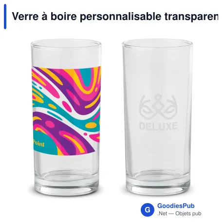 Verre à boire personnalisable transparent 270 ml avec logo - Cuba