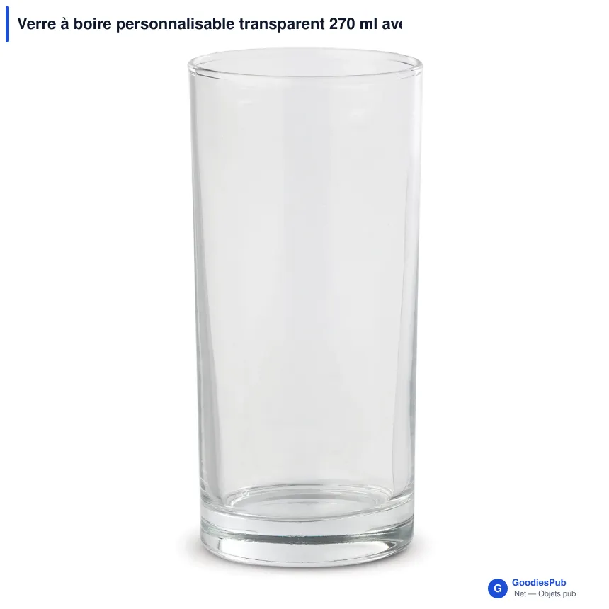 Verre à boire personnalisable transparent 270 ml avec logo - Cuba - Image 2
