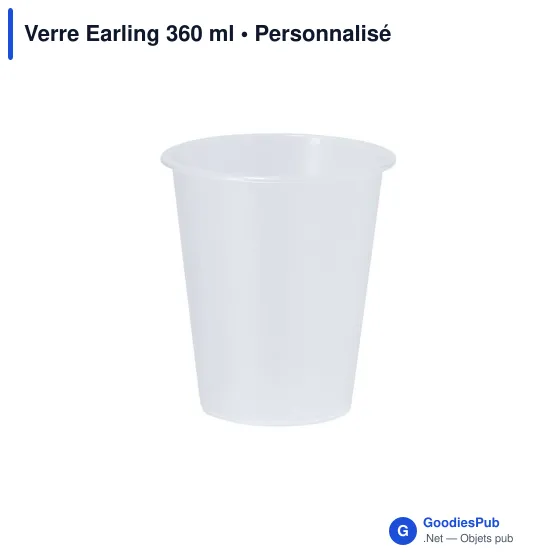 Gobelet réutilisable personnalisable Verre Earling 360 ml avec logo - Image 1
