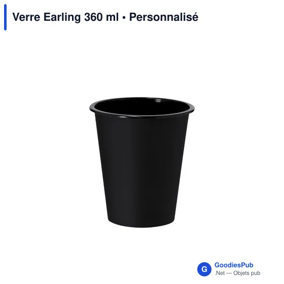 Gobelet réutilisable personnalisable Verre Earling 360 ml avec logo - Image 2