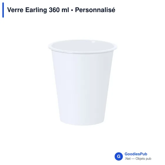 Gobelet réutilisable personnalisable Verre Earling 360 ml avec logo - Image 3