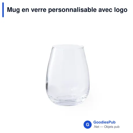 Mug en verre personnalisable avec logo pour entreprises