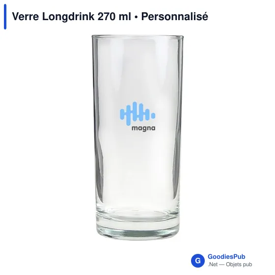 Verre Longdrink personnalisable pour logo - 270 ml - Image 1