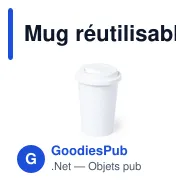 Mug réutilisable personnalisable avec logo pour entreprises - Miniature 1