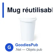 Mug réutilisable personnalisable avec logo pour entreprises - Miniature 2
