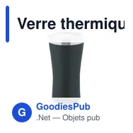 Verre thermique personnalisable en acier inox recyclé - Cozardavec logo - Miniature 1