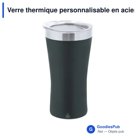 Verre thermique personnalisable en acier inox recyclé - Cozardavec logo