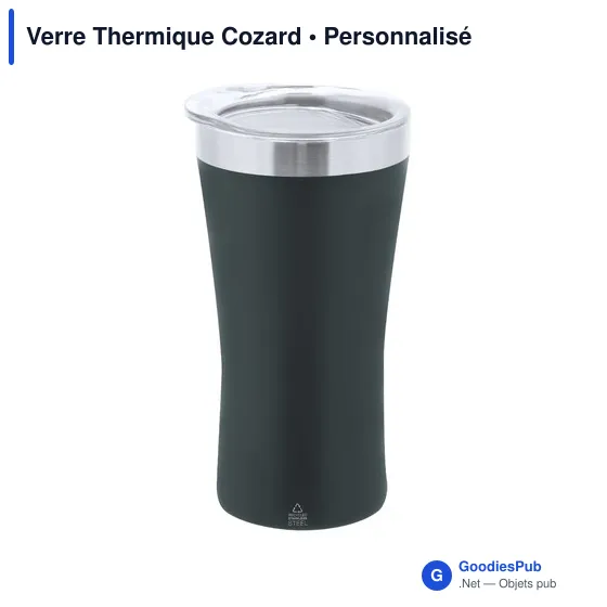 Verre thermique personnalisable en acier inox recyclé - Cozardavec logo - Image 1