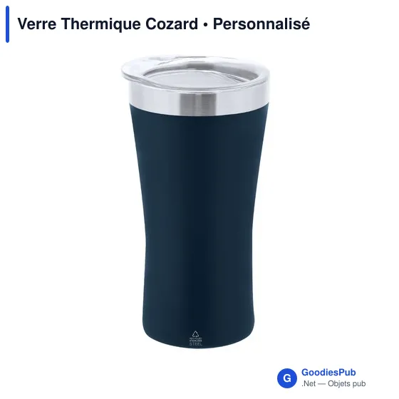 Verre thermique personnalisable en acier inox recyclé - Cozardavec logo - Image 11