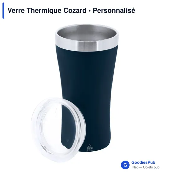 Verre thermique personnalisable en acier inox recyclé - Cozardavec logo - Image 8